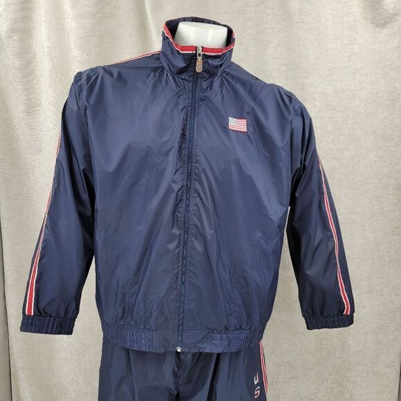 Lavon Vintage Y2K USA Blue Windbreaker Tracksuit with Red Stripes Size XL - Picture 3 of 16